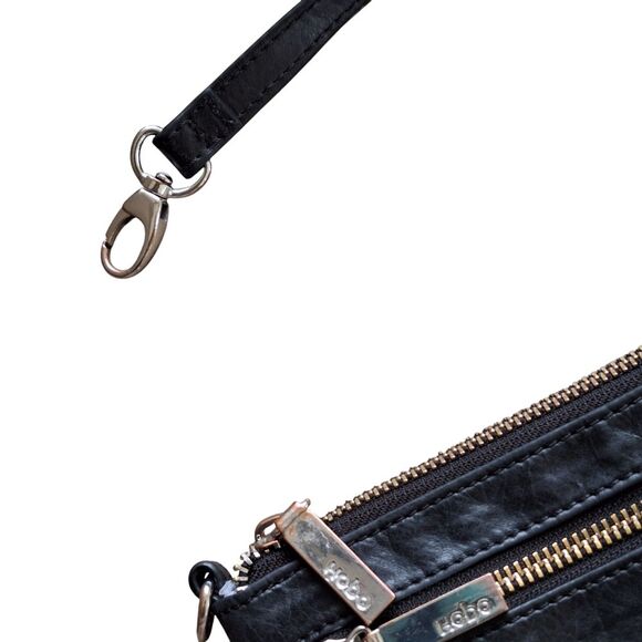 Hobo International Small Leather Black Zipper Clutch Black Purse - Picture 12 of 14